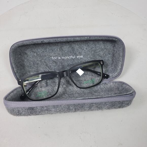 Vintage NOS Awear Charmont Eyeglass Frames 53 17 Black Green - Picture 2 of 4